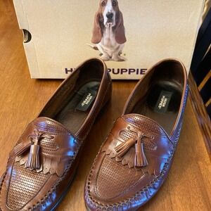 Hush Puppies Mens Tan Leather Tassel Loafer Shoes 12M 19117